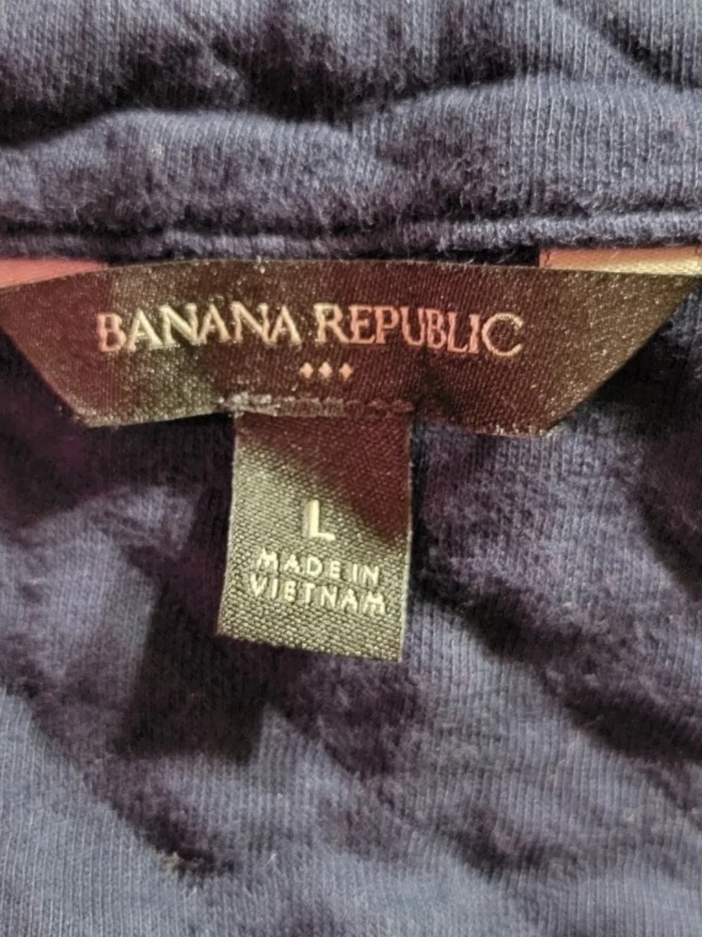 Banana Republic Quilted Navy Button-Up Utility Shirt Jacket Size L